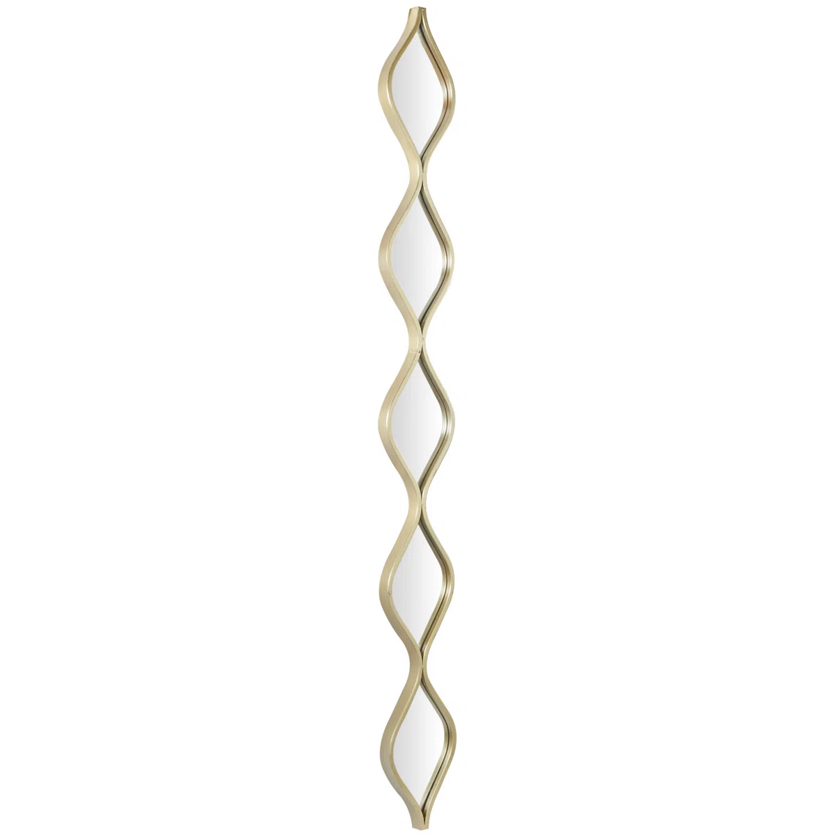 (BROKEN) Metal Slim Stacked Chain 5 Layer Room Wall Mirror with Tear Drop Pattern and Foil Detailing