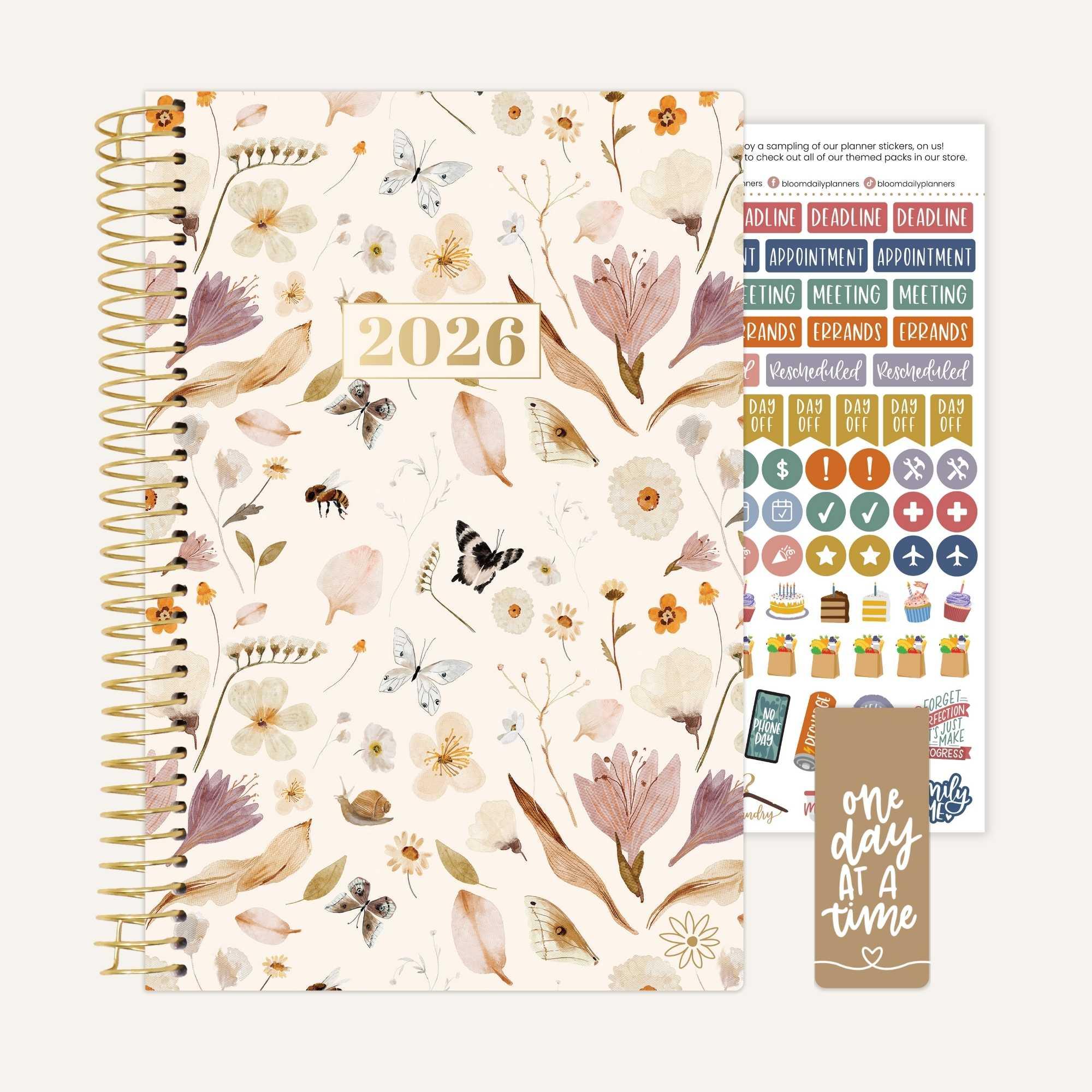2026 Floral Planner/Calendar with Butterfly Design