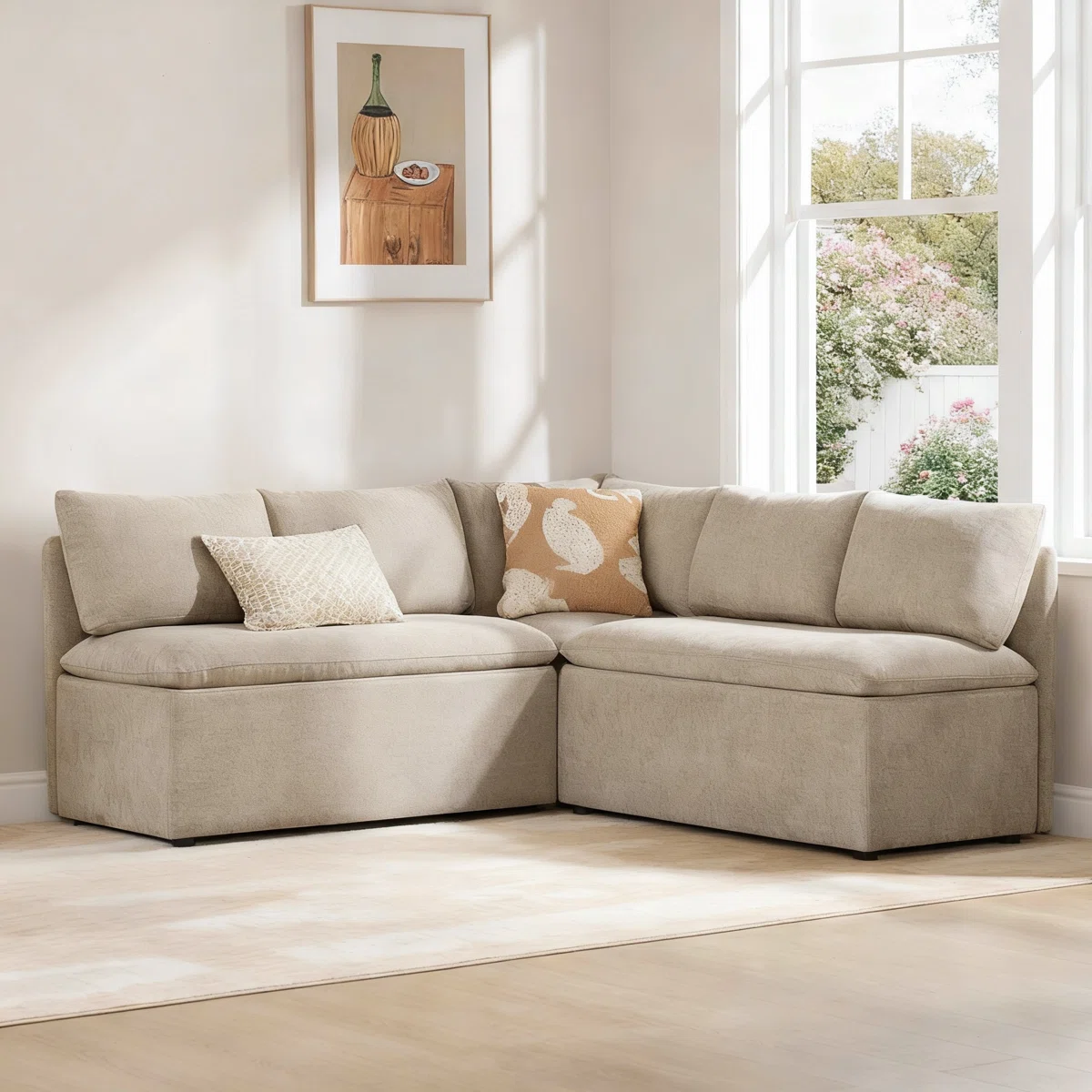 Upholstered Corner Dining Banquette with Storage