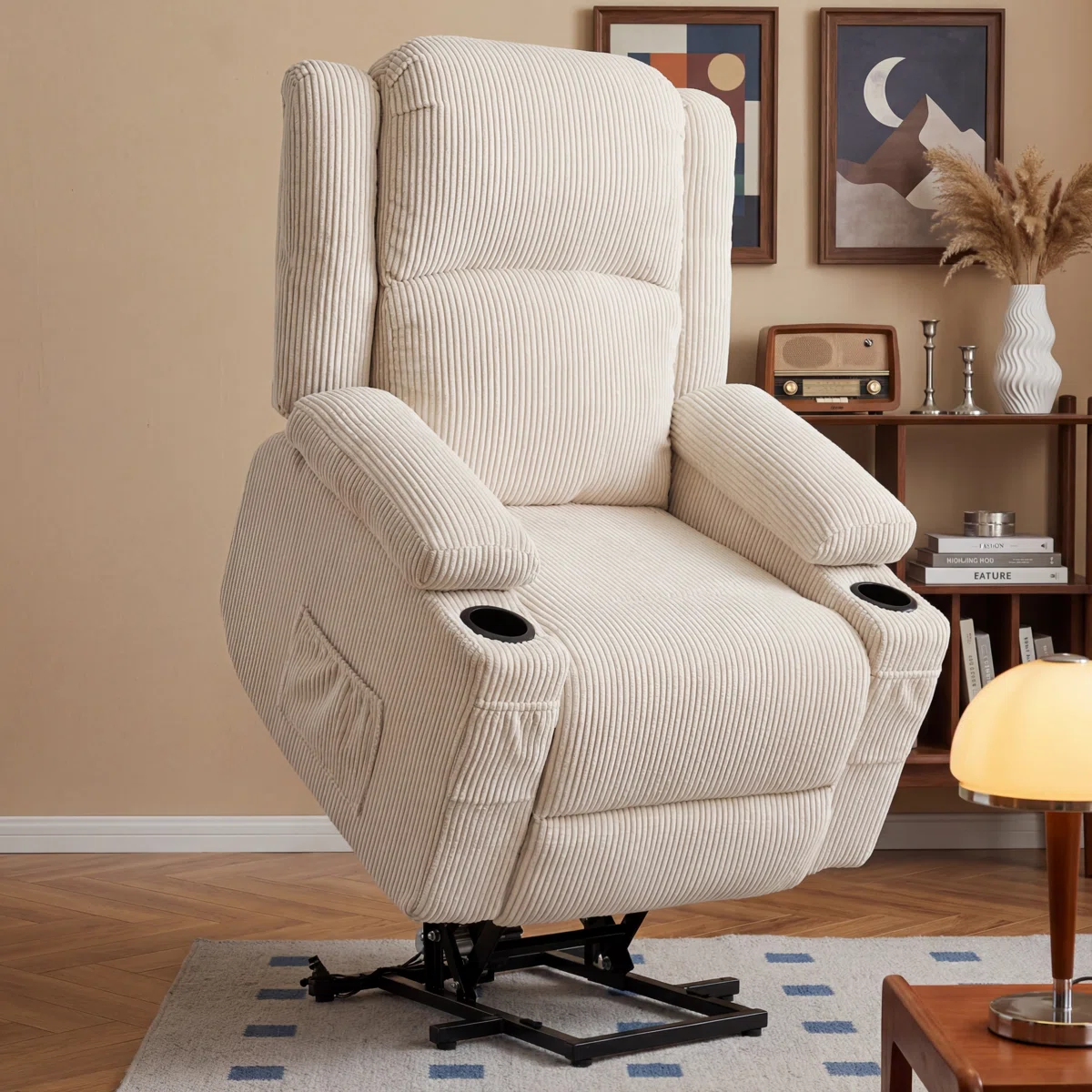 Power Lift Recliner Chair for Elderly, 400lbs Capacity Massage and Heat Recliner