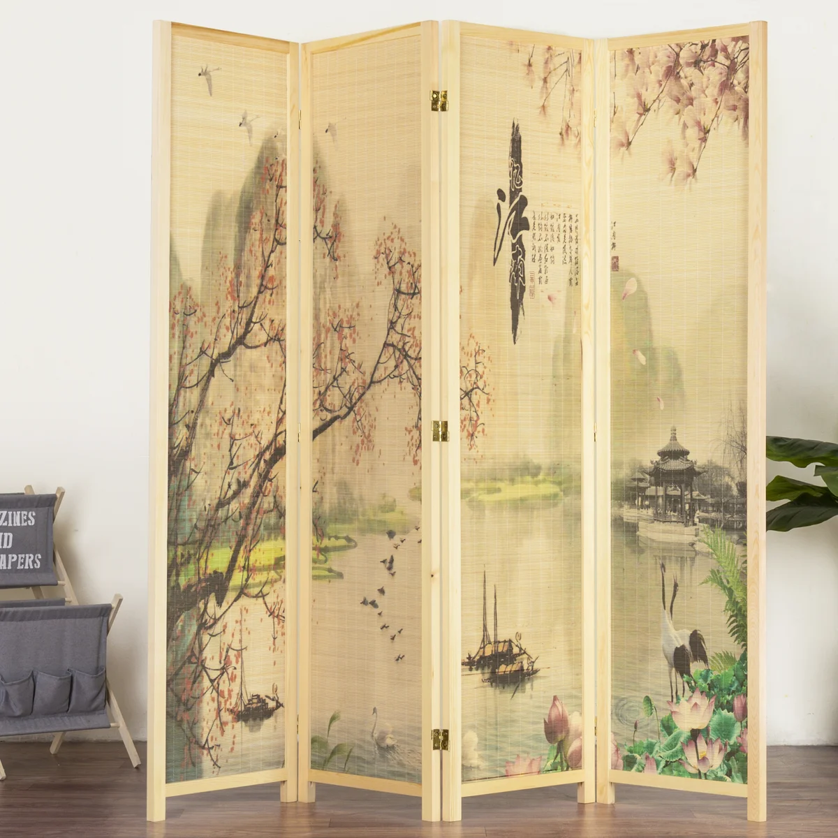 Licon Panel Bamboo/Rattan Folding Room Divider