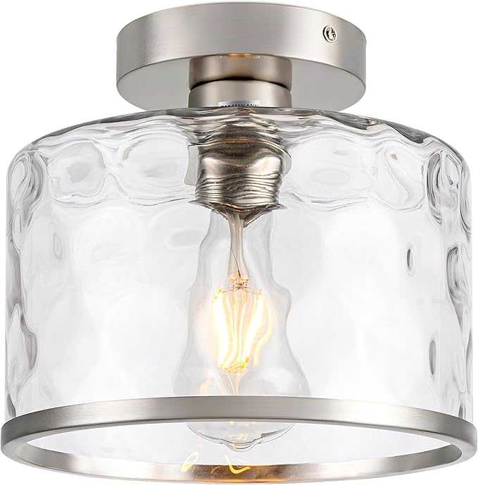 Decorative Glass Flush Mount Light Fixture 9109-1X