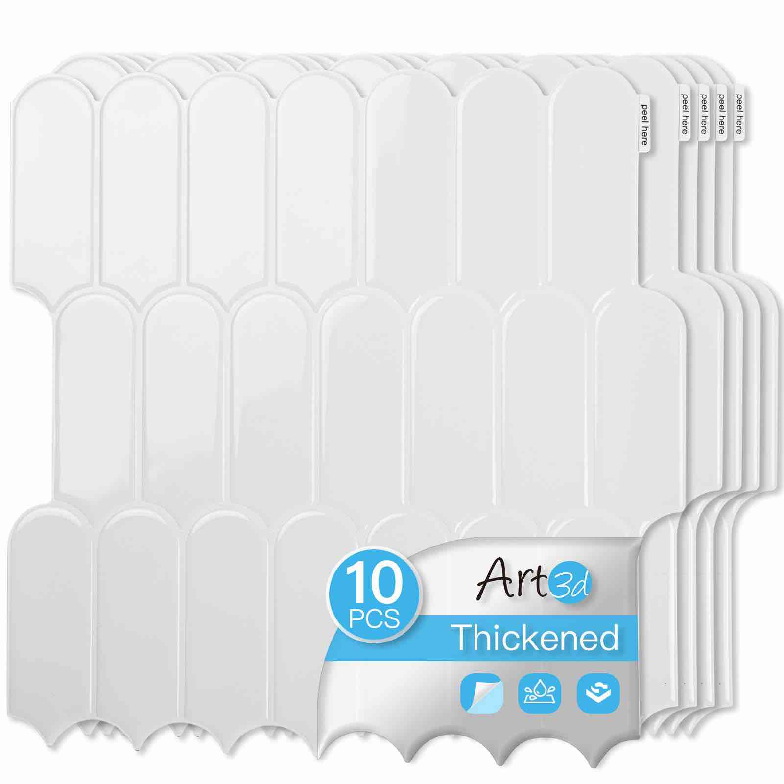 12''x12'' Peel and Stick Backsplash Thicker Design,Self-adhesive Wall Tiles for Kitchen,Bathroom(Set of 10)