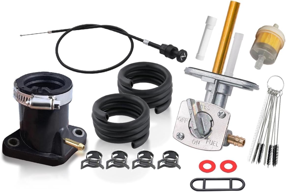 TTR125 Carburetor Kit for Yamaha TTR 125 TTR125LE TTR125E TTR125L 2000-2007 Motorcycle Carb with Fuel Valve Petcock & Intake Outlet Manifold & 30 Choke Cable