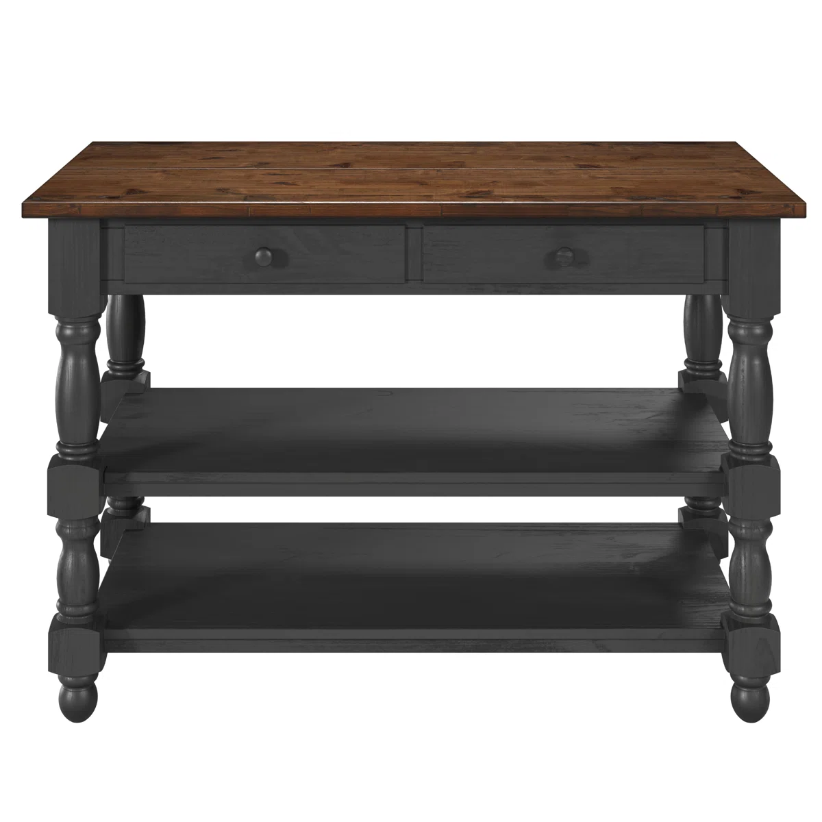 Wood Kitchen Island 2 Drawers 2 Shelf |