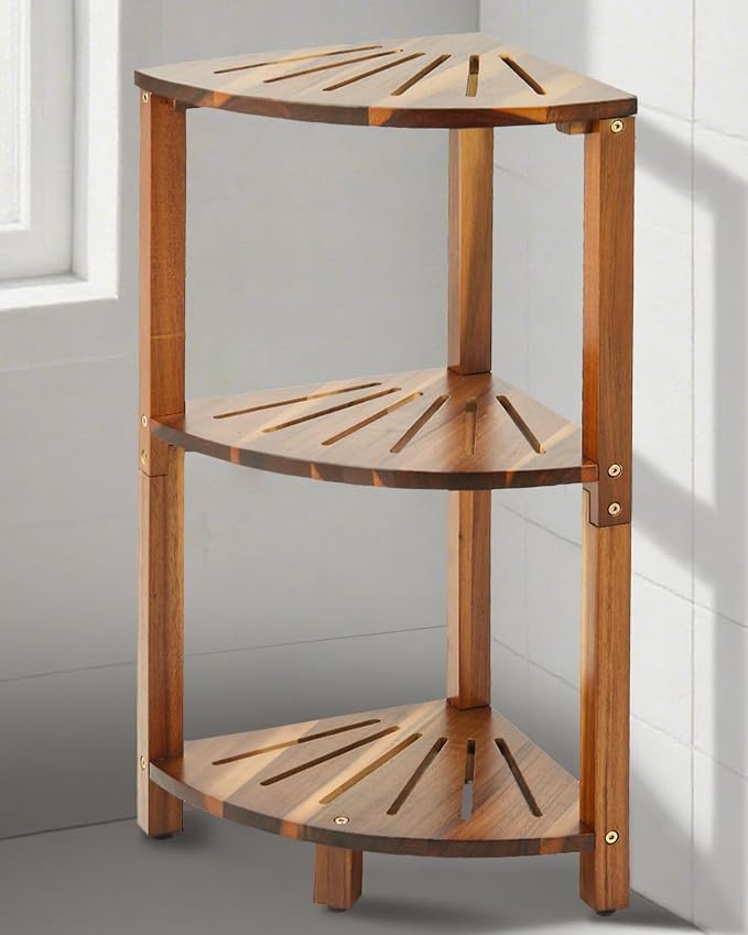 Bathroom Wooden Shower Rack