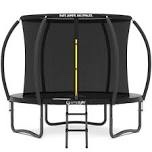 (poles only)8ft Trampoline Outdoor, Recreational Trampoline with Net Enclosure, Curved Poles and Safety Spring Cover,Black