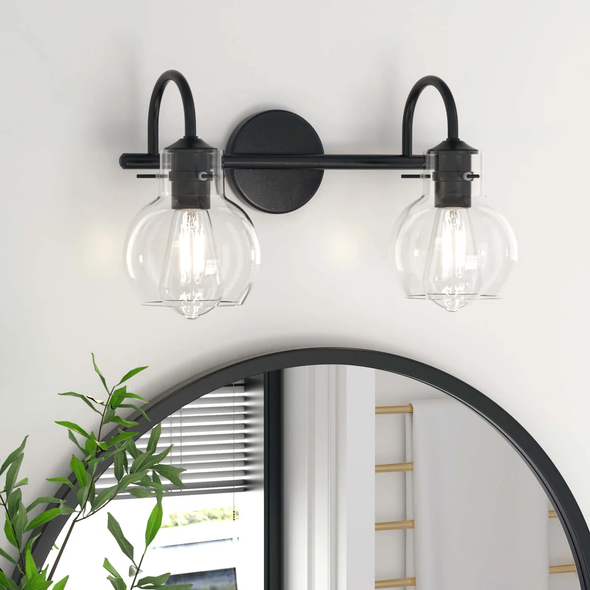 Zeline Light Dimmable Bathroom Vanity Lights with Clear Shade Vanity Light Fixture