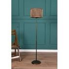 Elegant Floor Lamp with Metal Body, Black & Rose Gold Finish, 63.8 in Height | Imitation Bamboo Cap (11.8 x 11.8 in) | E27 Socket (Max 60W), On/Off Switch on Cable, CE Certified | Stylish Lighting for Modern Decor