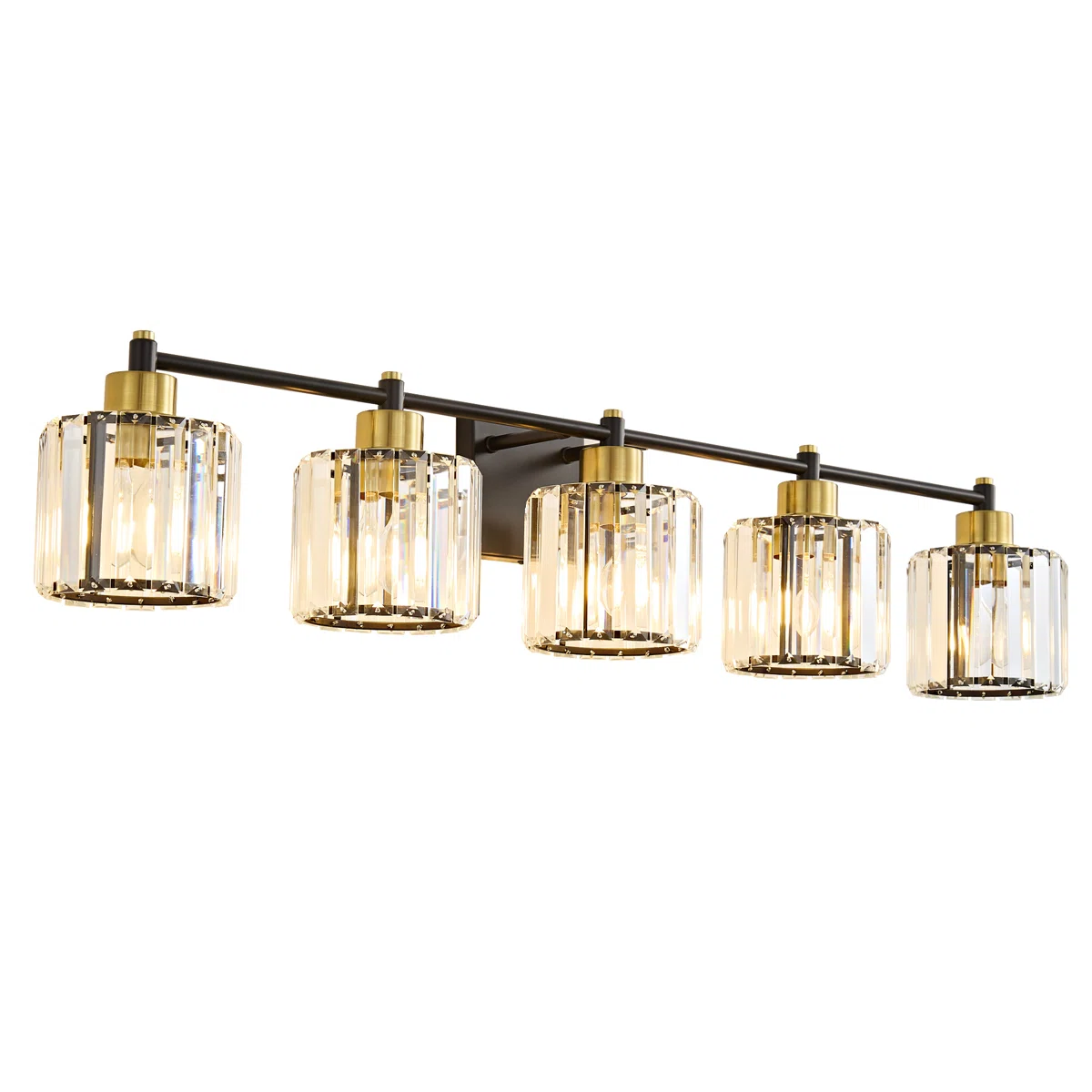 Berto 3-Light Dimmable Vanity Light with K9 Crystal Shades