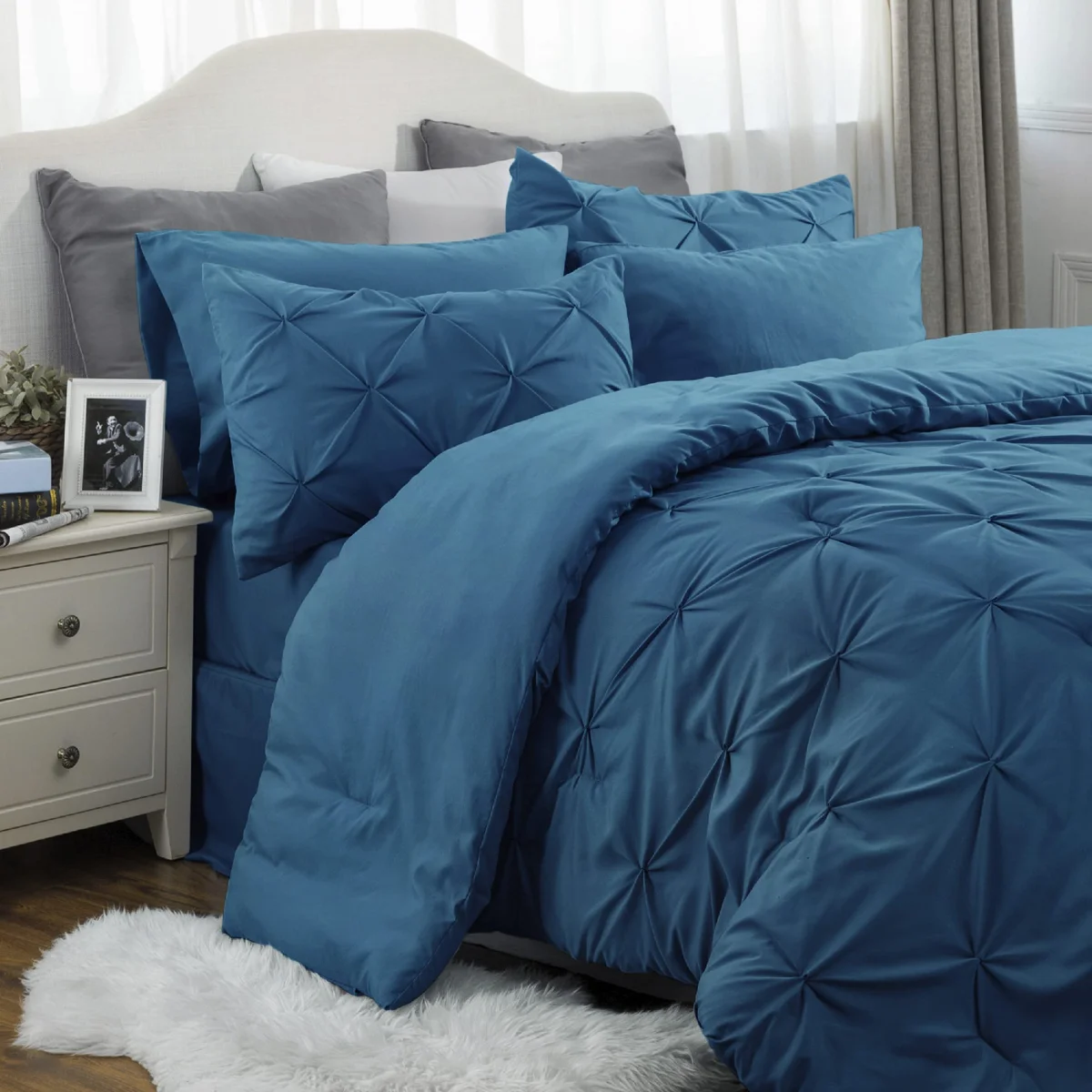 Best Seller Bedsure Pintuck Bed-in-a-Bag Set – Pinch Pleat Comforter with Sheets, Pillowcases & Shams