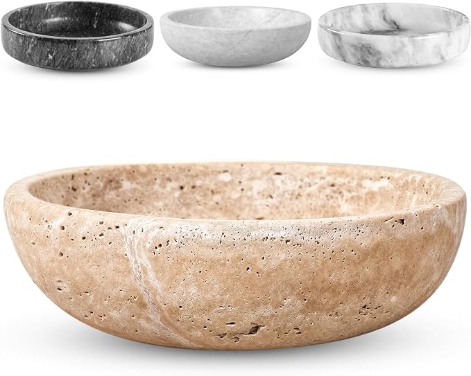 PNTSTICGOODS Travertine Centerpiece Bowl