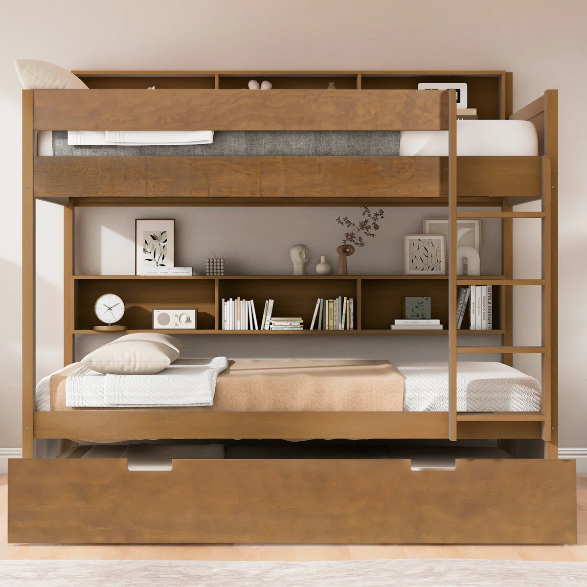 Twin over twin bunk bed with trundle,