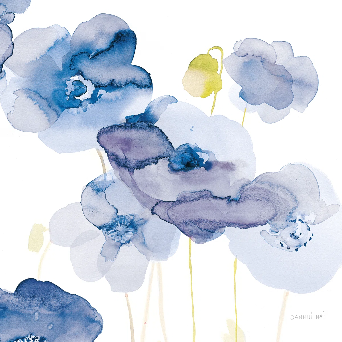 Delicate Poppies II Blue