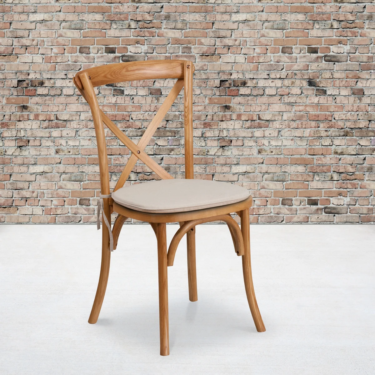Arquit Series Stackable Wood Cross Back Bistro Dining Chair with Cushion