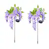 Artificial Purple Flower Stems with Solar LED Path Lights Bundle
