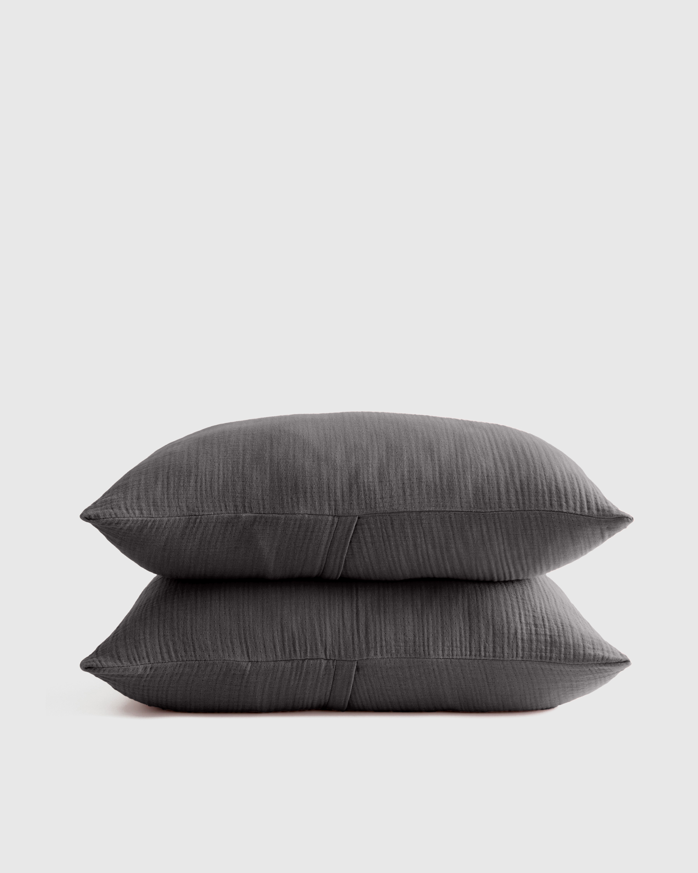 (small paint stain)Organic Airy Gauze Sham Set, King, Charcoal.