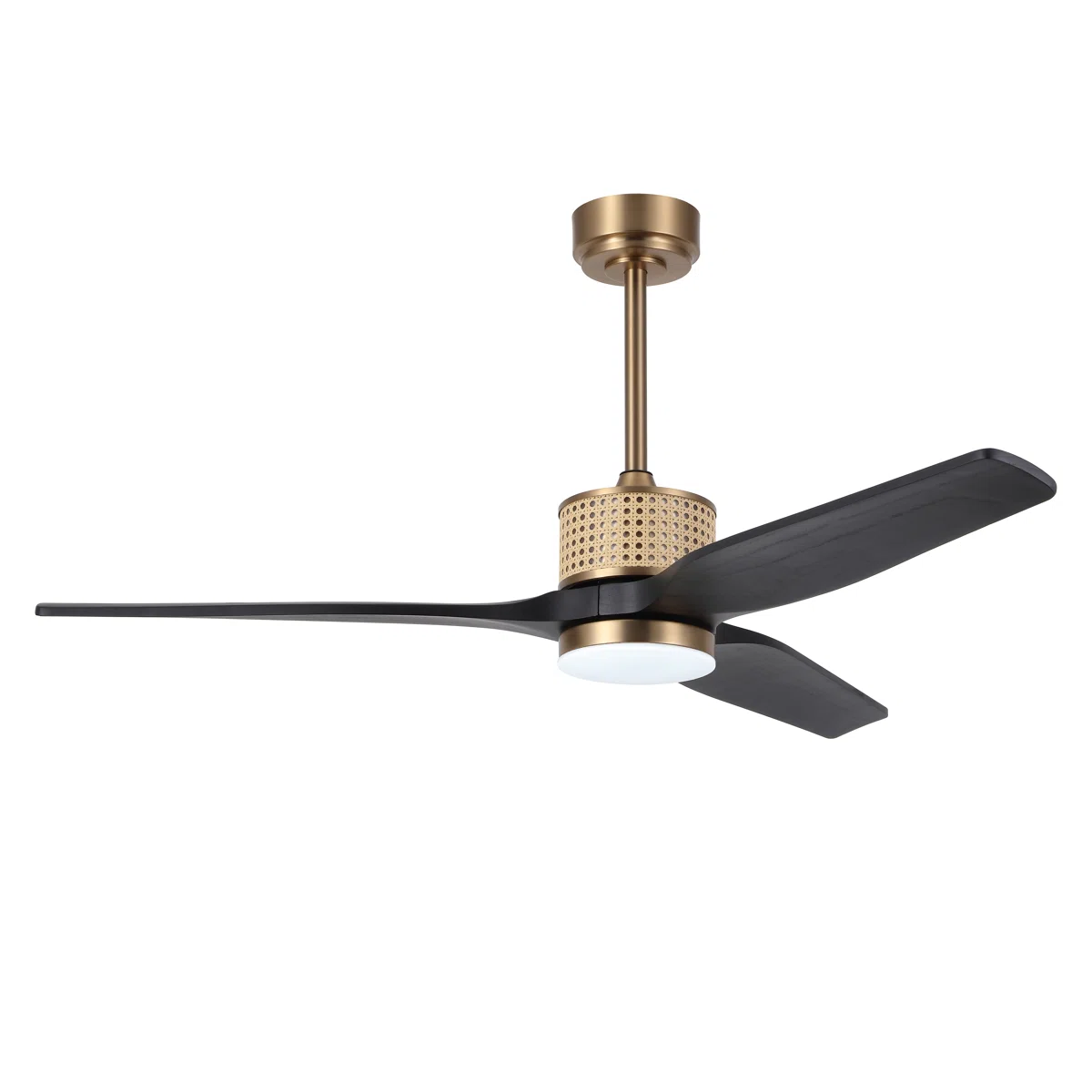 52 In. 3 Solid Wood Blades Indoor Ceiling Fan With Led Light