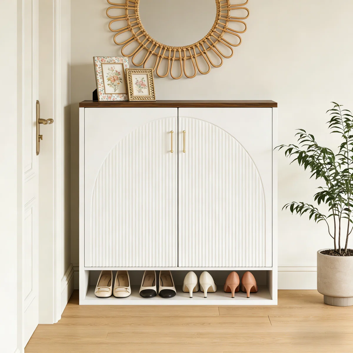 30 Pair Shoe Storage Cabinet with Adjustable Shelves
