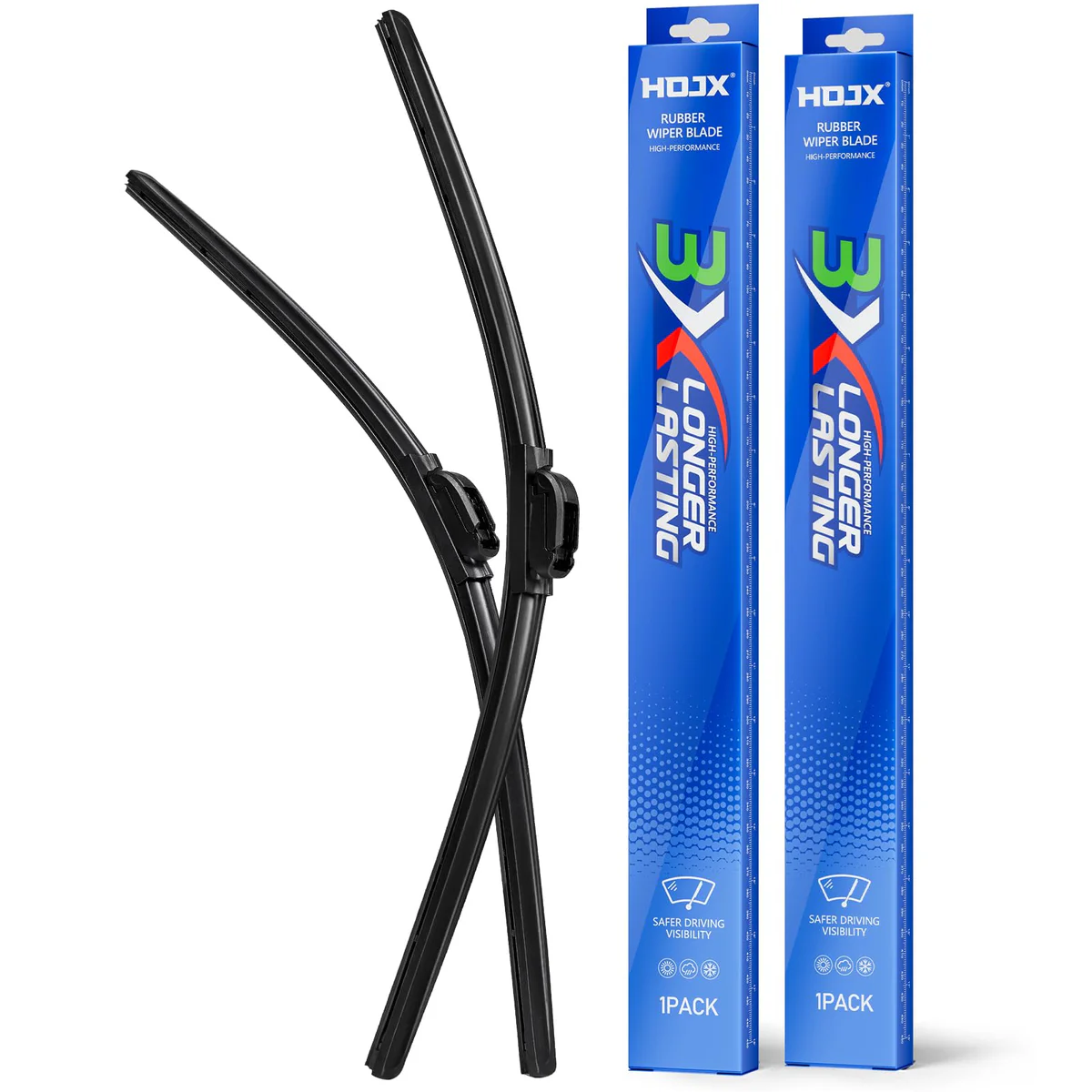 HOJX Rubber Wiper Blade Set 26"+24"