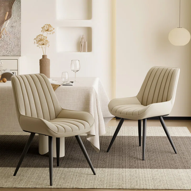 Modern Dining Chairs, 21.6"L*18.5"W*32.8"H, Tech Fabric Upholstery with Stylish Design, Sofa-Level Cushioning, Pet-Friendly, Durable Scratch Resistant, for Kitchen, Dining Room or Home Office