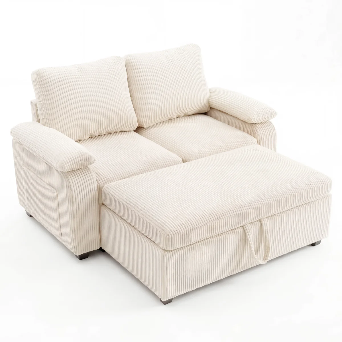 Armrest & Pull Out Bed For Modular Sectional Sleeper Sofa, Beige