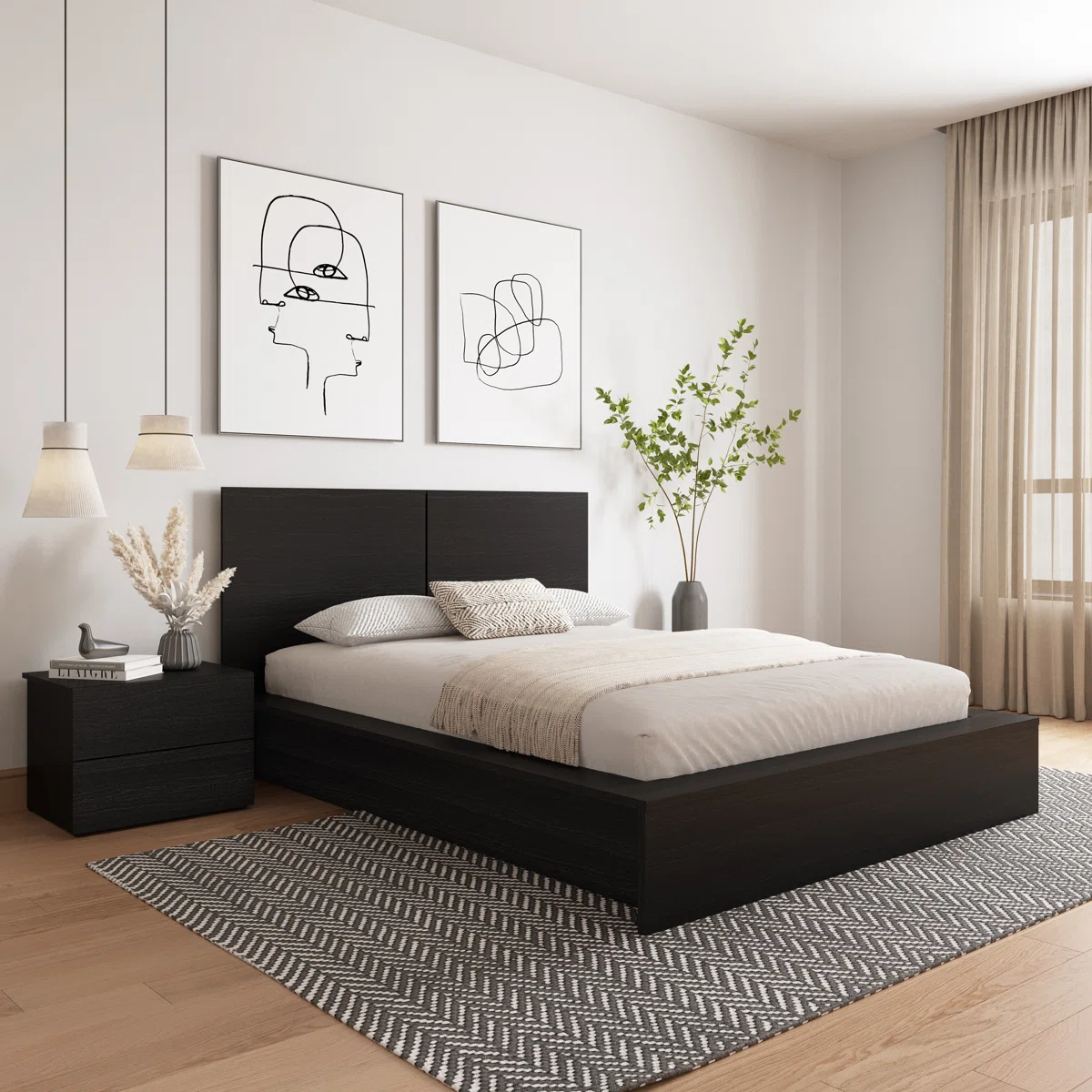 Antonnio 2 Piece Bedroom Set with Bed, Headboard, and Nightstand