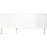 White Glass TV Stand with Legs