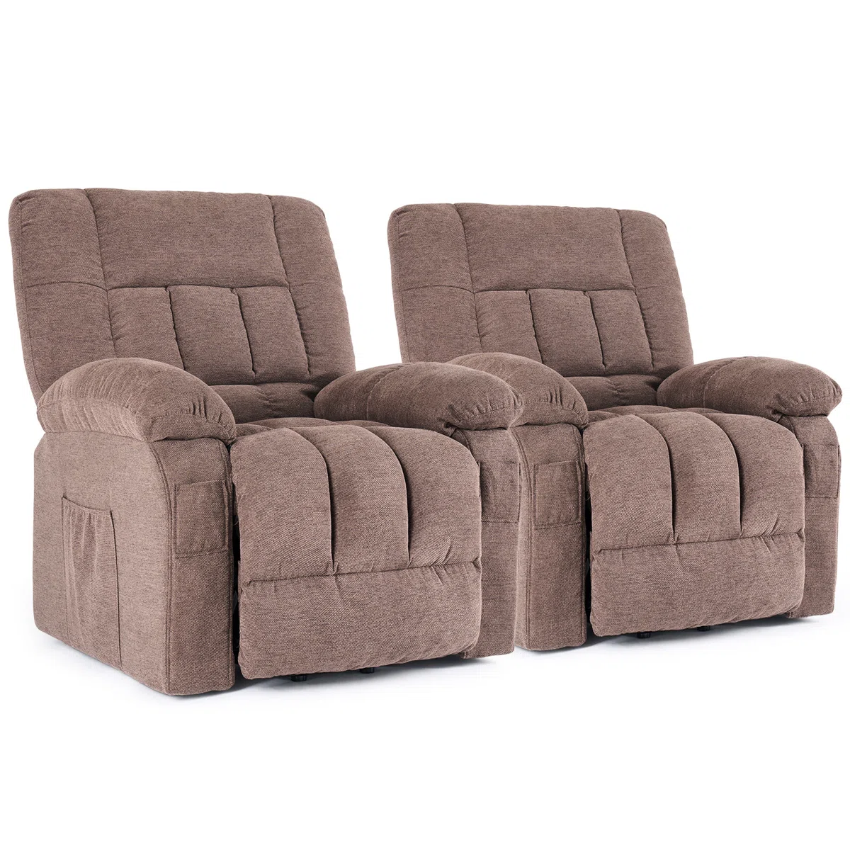 Alcina 39.3" Oversized Power Lift Assist Chair - Heated Massage Electric Recliner with Super Soft Padding & Dual Cup Holders, 2 Recliners