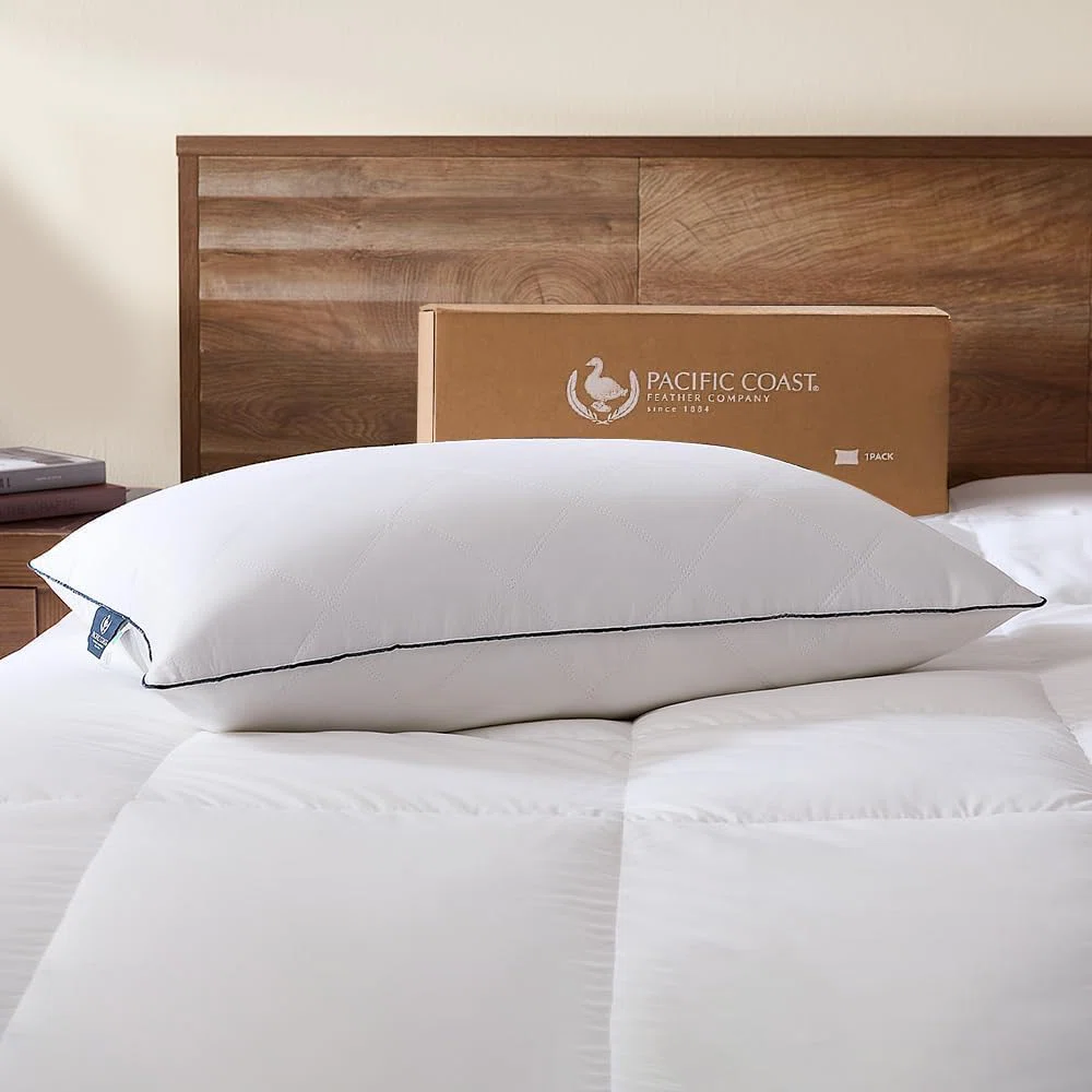 Pacific Coast Premium Goose Feather & Down Bed Pillows for Sleeping, Standard set of 1