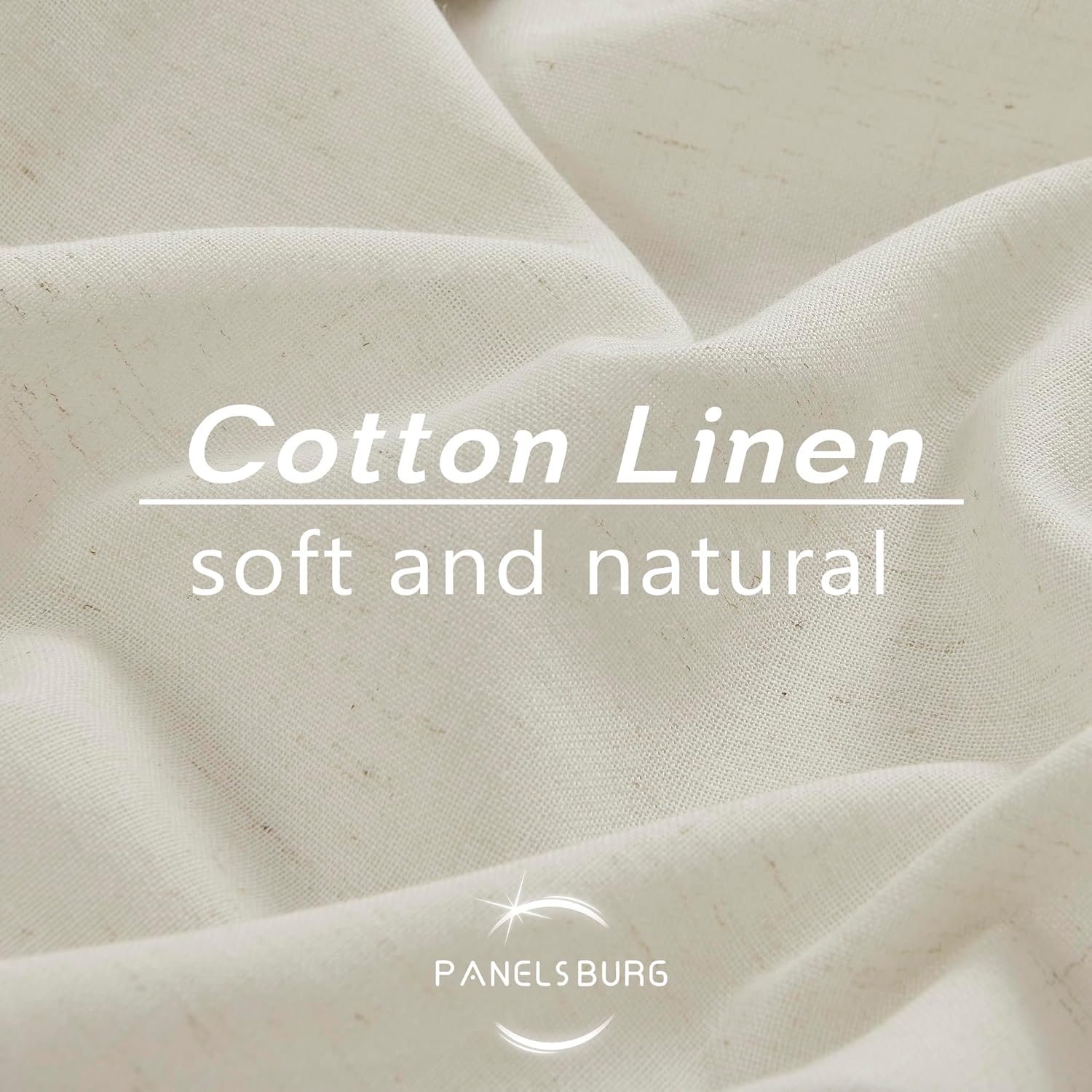 90 Inch Cream Ivory Linen Cotton Blend Curtains, with Pin Hooks Track System or Back Tab Haning, Farmhouse Style Semi Sheer Panel for Living Room Bedroom, 2 Panel Set Natural 50W x 90L (Pack of 2)
