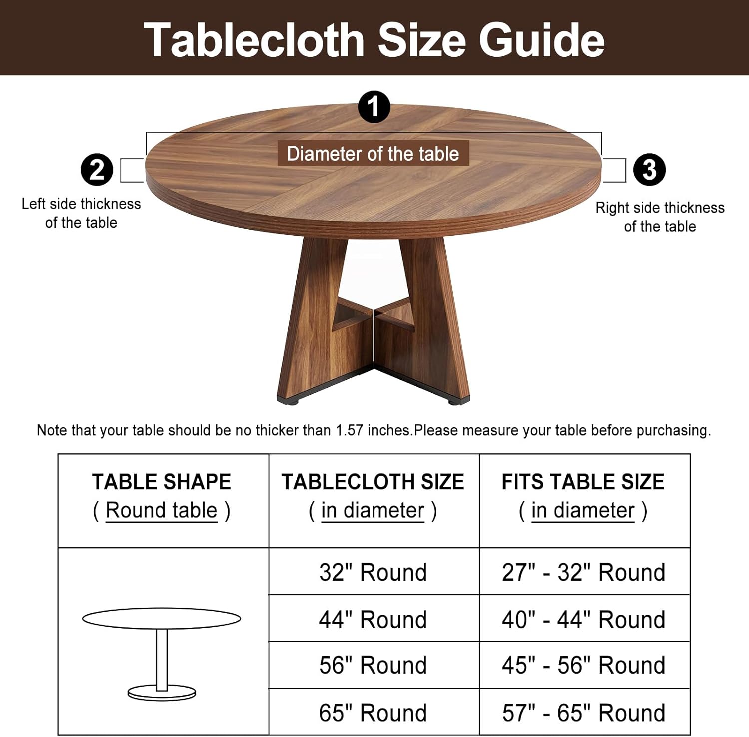 Round Vinyl Fitted Tablecloth, Waterproof Elastic Table Covers Wipeable Flannel Backed Tablecloths for Picnic Camping Indoor and Outdoor (Leaf,Grey, Fits 27 to 32 Diameter Tables) Grey 32 (Round)
