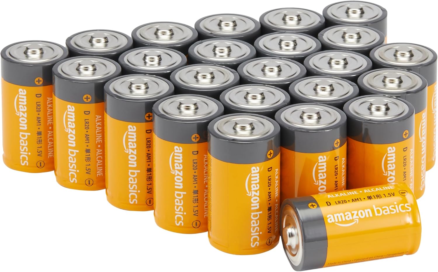 Amazon Basics D Cell Everyday Alkaline Batteries (24-Pack)