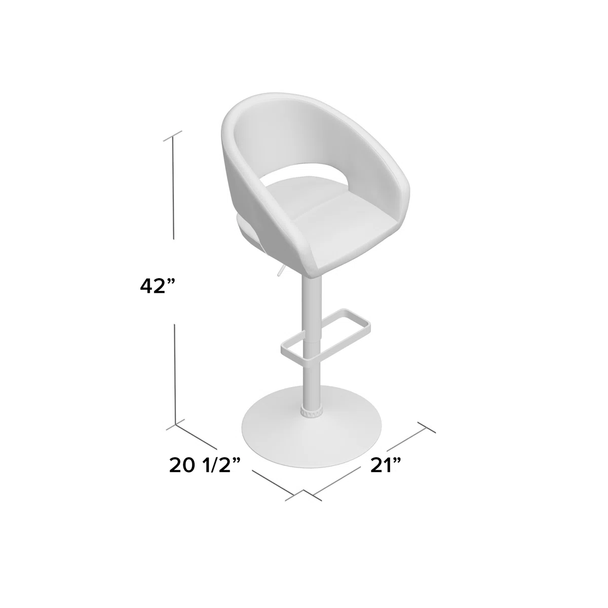 Amberlie Modern Upholstered Adjustable-Height Barstool with Footrest by Flash Furniture