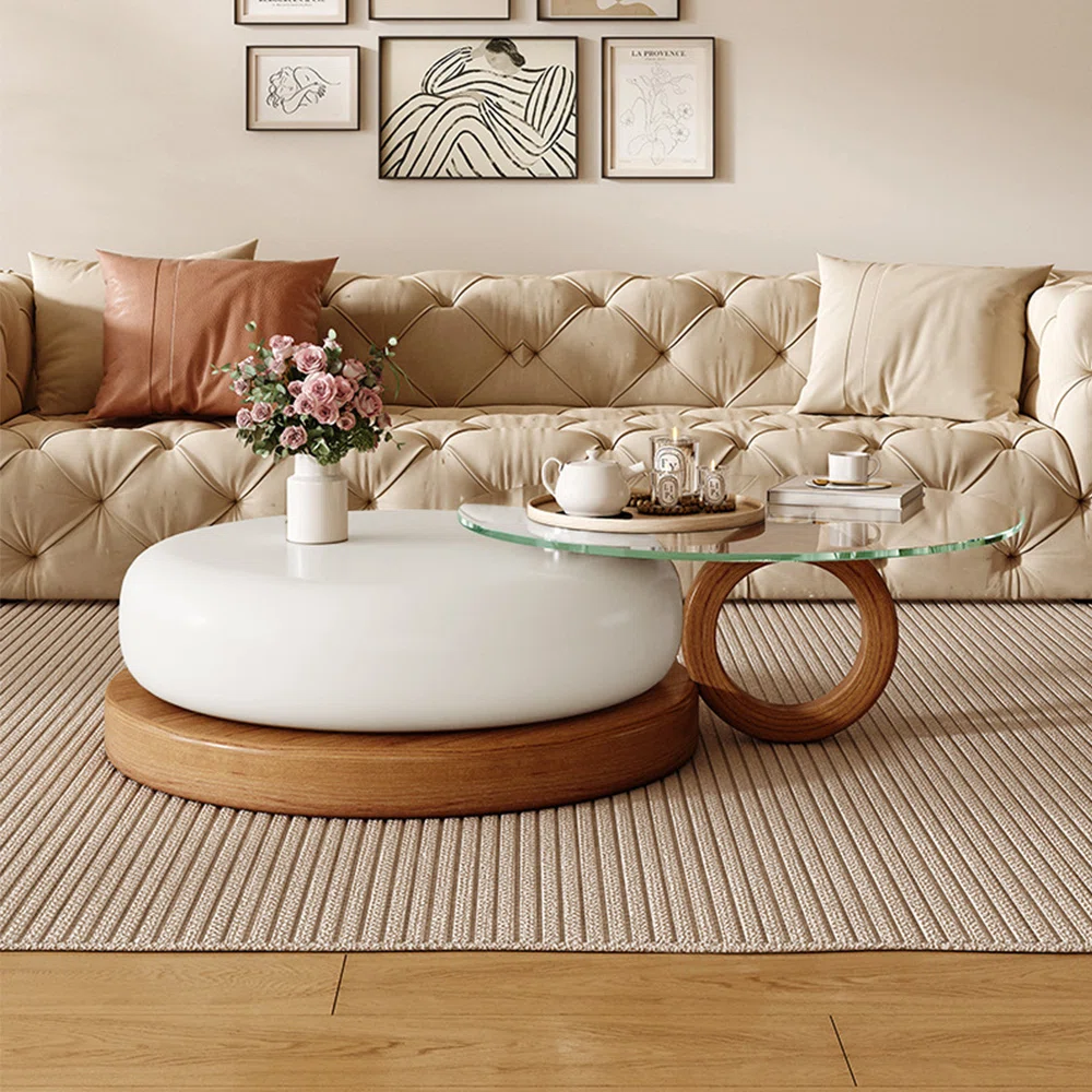 Elonie Nesting Coffee Table Round Coffee Table Glass Coffee Table