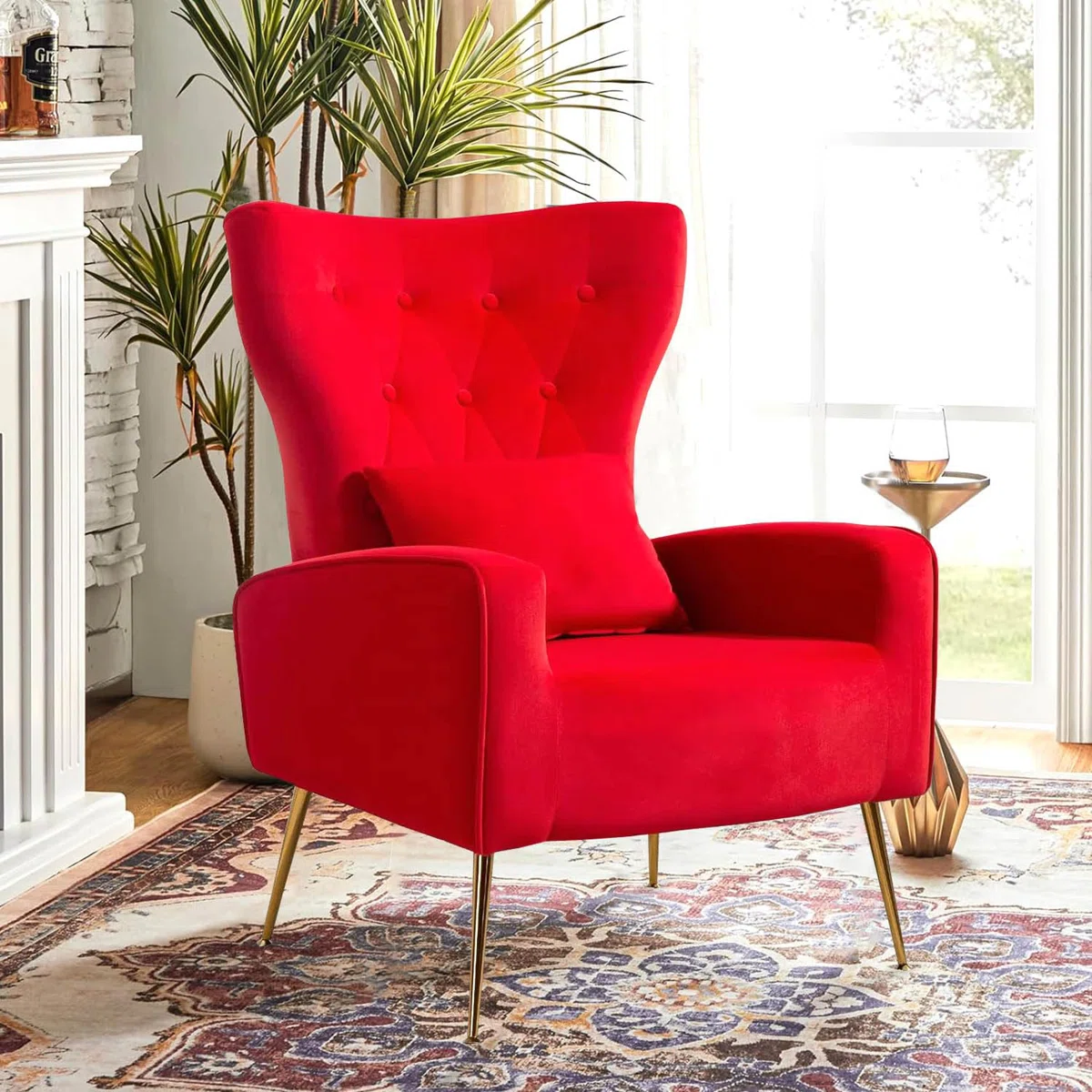 Ireal Tufted Velvet Armchaircolor black