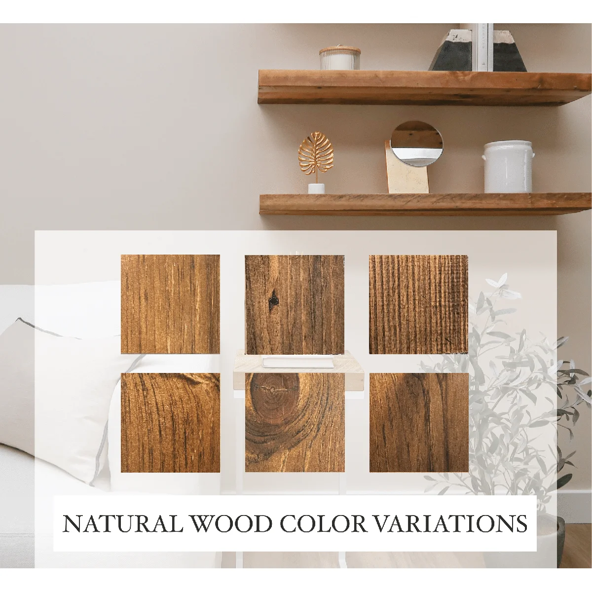 Jesher Solid Pine Wood Floating Shelves