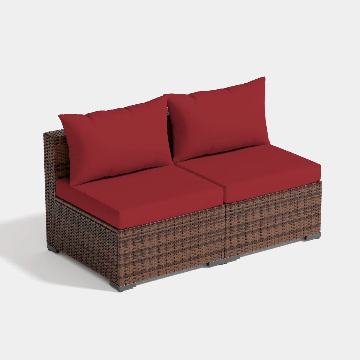 2-Person Armless Outdoor Seating Group With Cushion