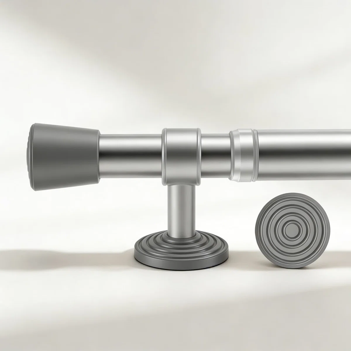 No Drill Spring Tension Curtain Rod Adjustable 26 To 39 Inches, Heavy Duty Carbon Steel With Anti-Slip Ends For Easy Installation
