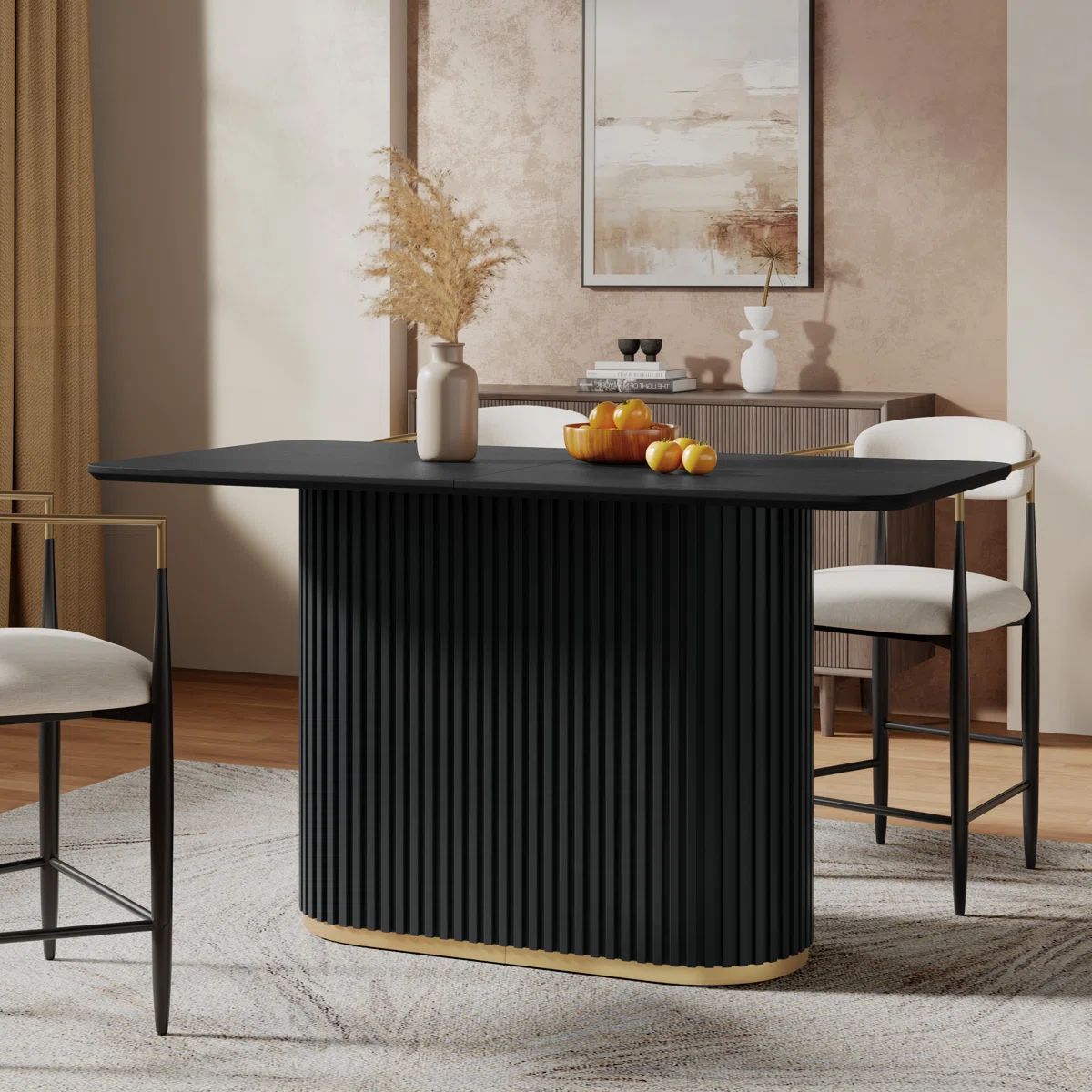 Box 2 of 2 base only Solace Organic Modern Wood Counter Table with Sculptural Pedestal Base