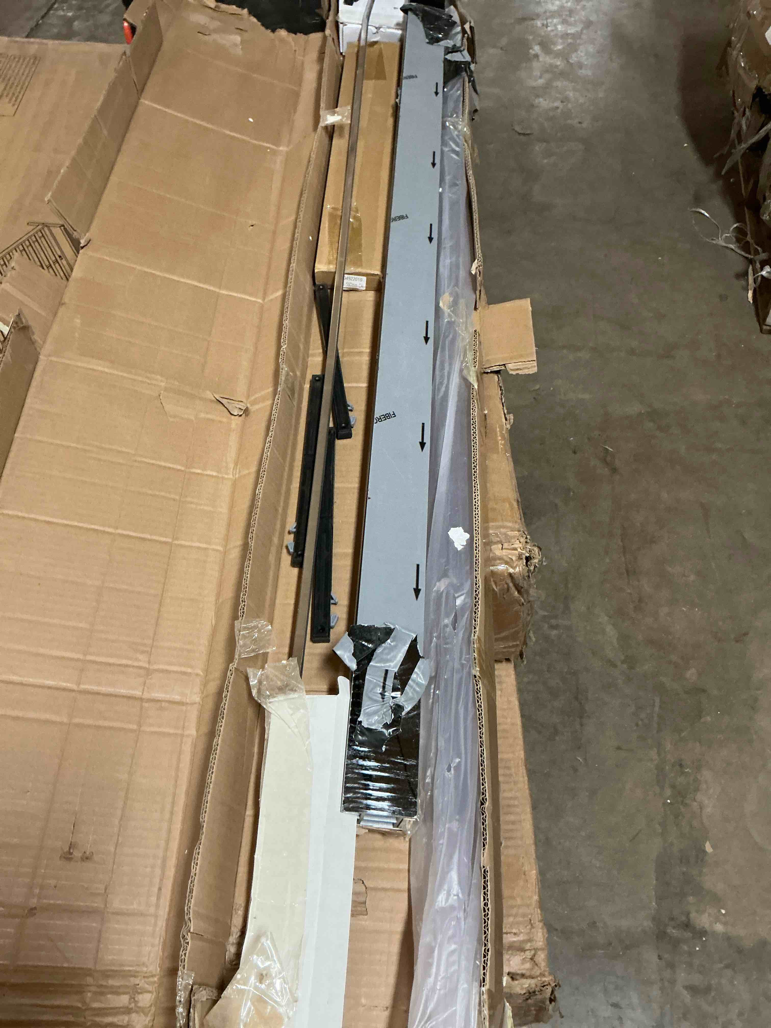 damaged shower and bath tub door