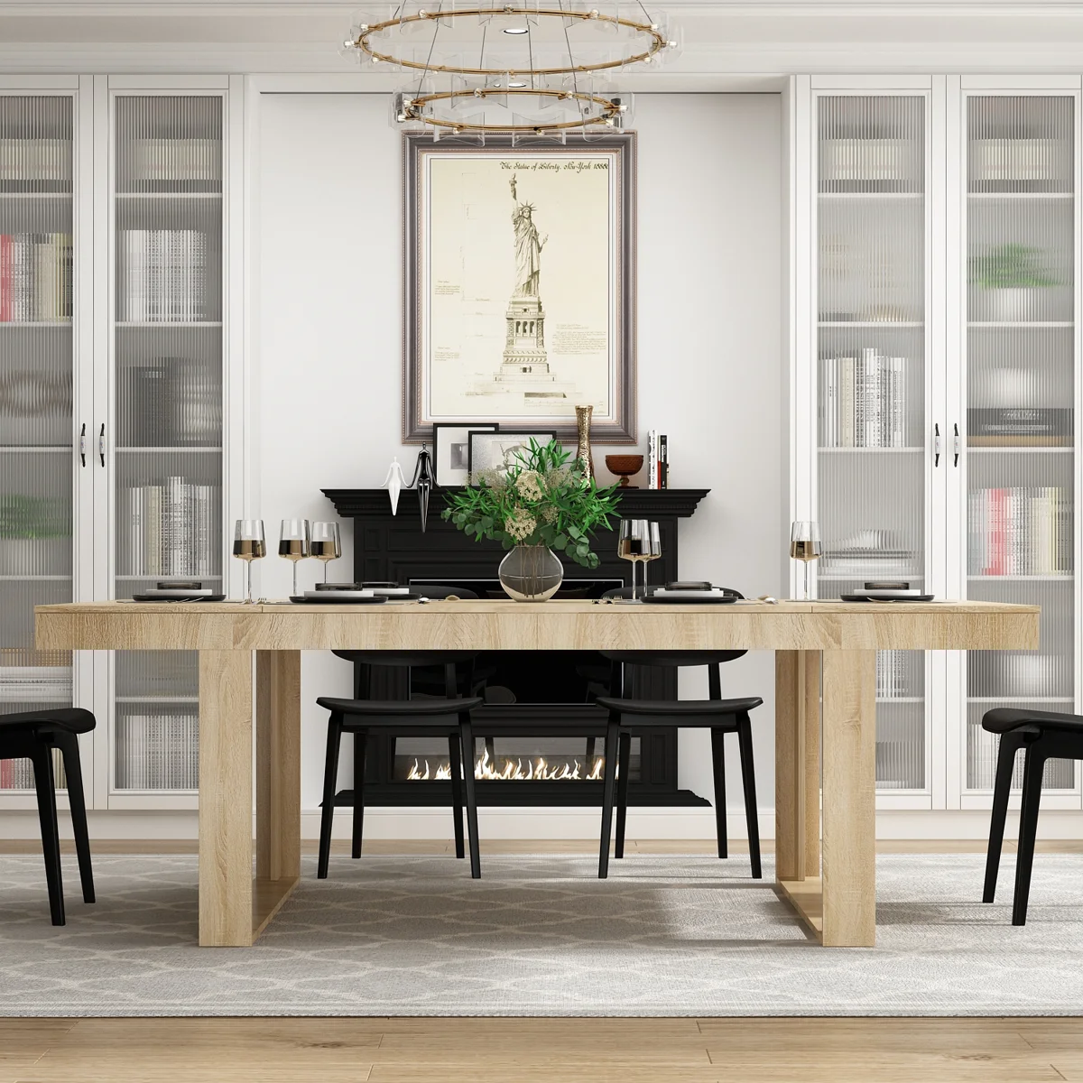 12-Person Rectangular Manufactured Wood Dining Table