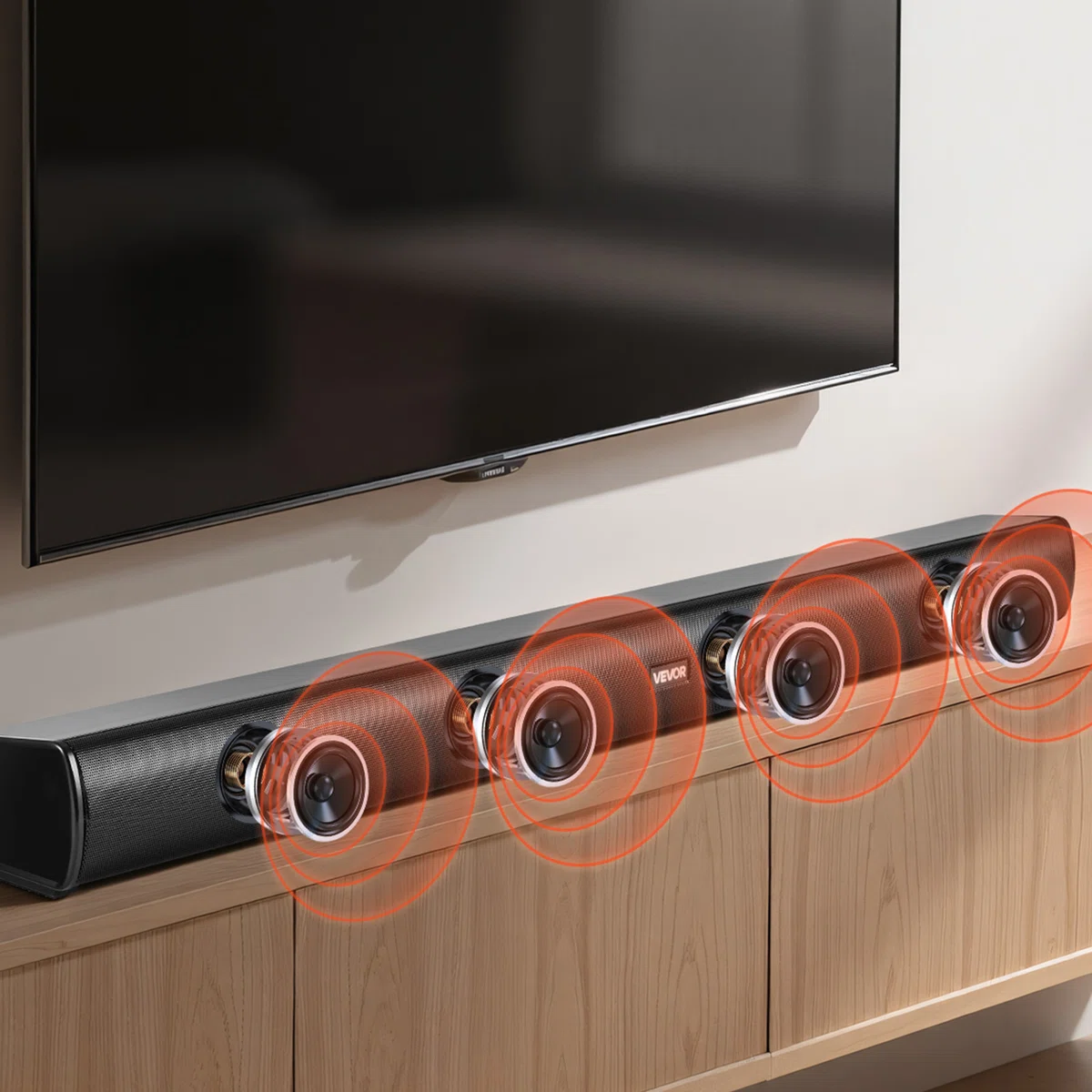 Sound Bar for Smart TV, 2.1 Channel, 35-Inch Compact Soundbar TV Speakers with Built-In Subwoofer for Projector, Bluetooth AUX Connection, Easy Setup, 120W Surround Sound System for Home Audio