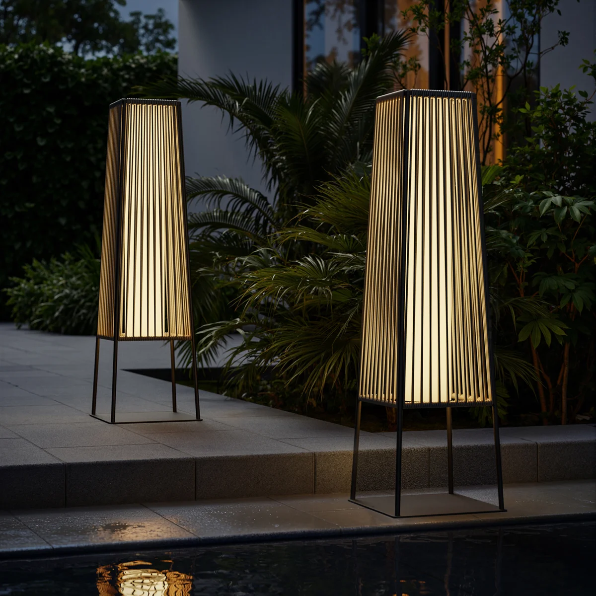 31.5'' Outdoor Solar Floor Lamp (set Of 2)