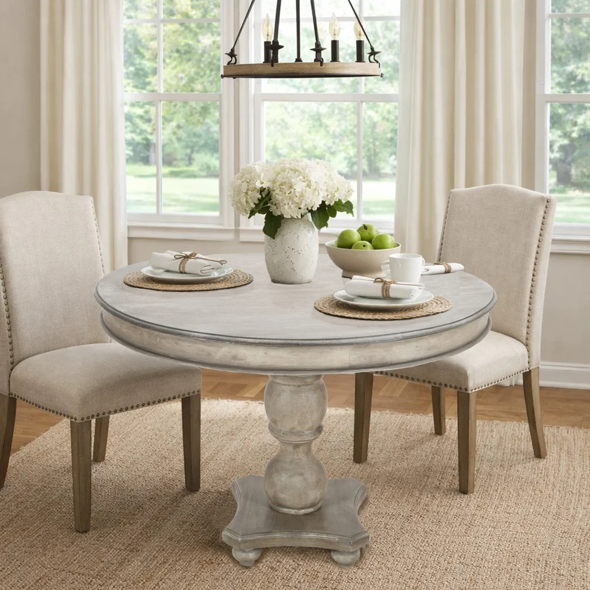 Blakley 42" Mango Solid Wood Pedestal Dining Table