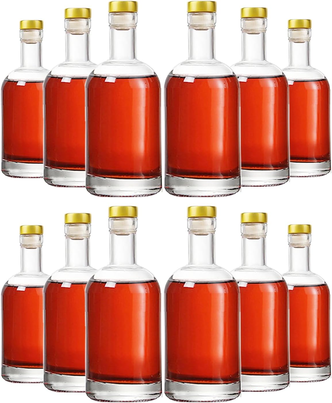 Kaachli Clear Glass Bottle with Cork Stopper Airtight Lid