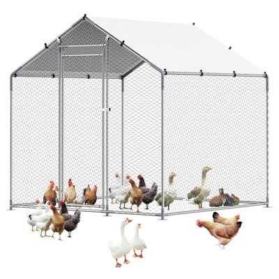 Bayson Metal Chicken Run Coop, Walk-in Poultry Cage