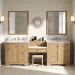 84'' Double Bathroom Vanity With Quartz Top And Buld In Power Outlets