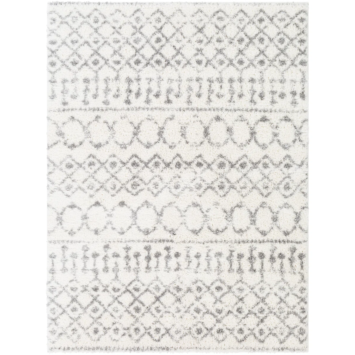 Mott Southwestern Power Loom Ivory/Gray Area Rug