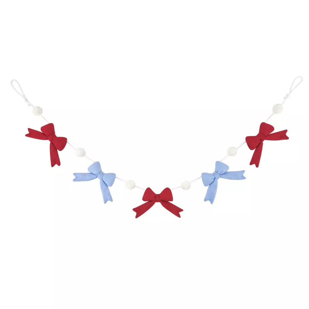 Decorative Pastel Fabric Bow Garland
